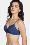 Zivame Beautiful Basics Padded Non Wired 3/4Th Coverage T-Shirt Bra - Sargasso Sea — thumbnail 3